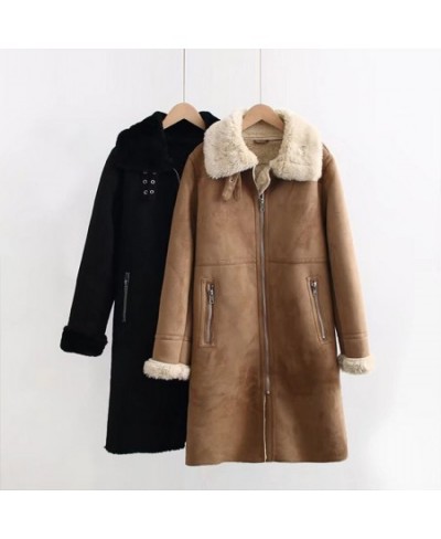 Winter 2022 New Women's Fashion Lapel Chain Style Retro Casual Locomotive Fur Body Warm Long Sleeve Cotton-padded Coat $73.45...