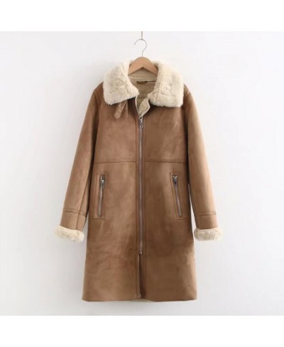 Winter 2022 New Women's Fashion Lapel Chain Style Retro Casual Locomotive Fur Body Warm Long Sleeve Cotton-padded Coat $73.45...