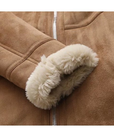 Winter 2022 New Women's Fashion Lapel Chain Style Retro Casual Locomotive Fur Body Warm Long Sleeve Cotton-padded Coat $73.45...