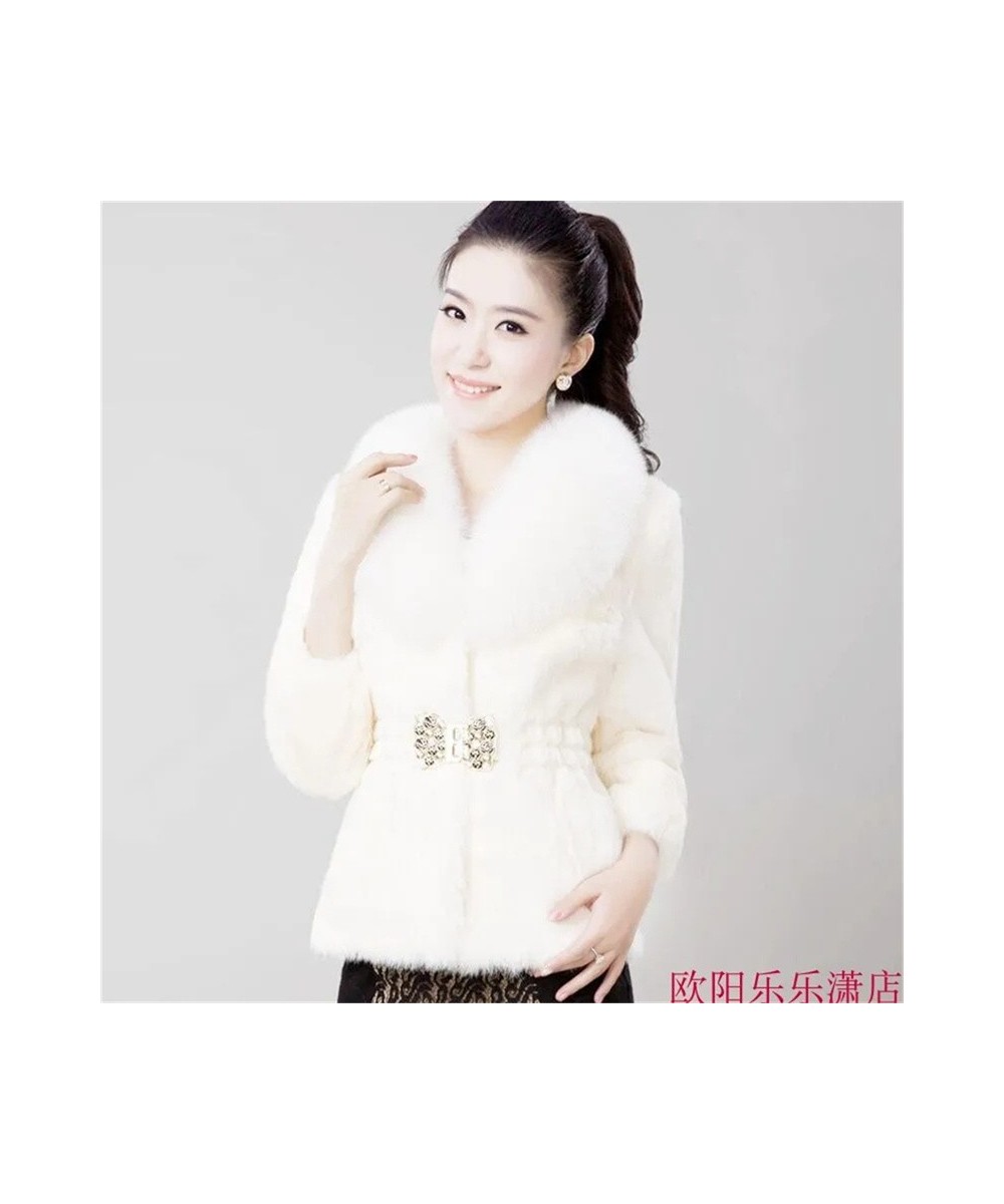 2022 New Autumn&Winter Fashion Ladies Temperament Butterfly Button Short White Faux Fur Coat Waist Slimming Jacket Feminina T...