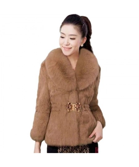 2022 New Autumn&Winter Fashion Ladies Temperament Butterfly Button Short White Faux Fur Coat Waist Slimming Jacket Feminina T...