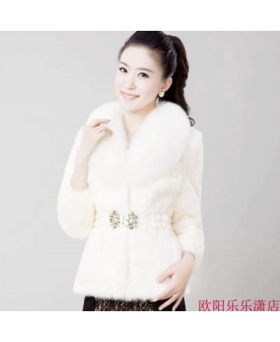 2022 New Autumn&Winter Fashion Ladies Temperament Butterfly Button Short White Faux Fur Coat Waist Slimming Jacket Feminina T...