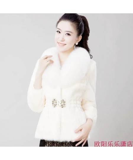 2022 New Autumn&Winter Fashion Ladies Temperament Butterfly Button Short White Faux Fur Coat Waist Slimming Jacket Feminina T...