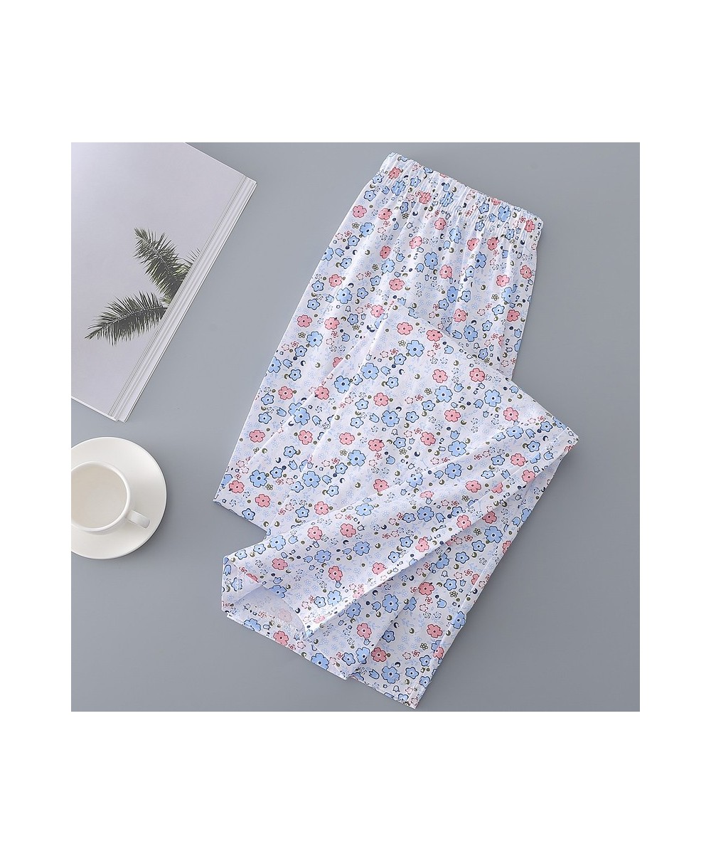 Sleep Bottoms Women Printed Summer Breathable Sleepwear Elastic Waist Loose Wide Leg Pajama Pants Soft Casual Home Lounge Wea...