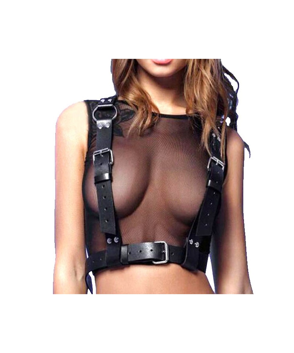 Fashion Leather Harness Women Chest Garter Belts Harajuku Sexy Underwear BDSM Body Bondage Erotic Bra to Waist Suspenders $23...