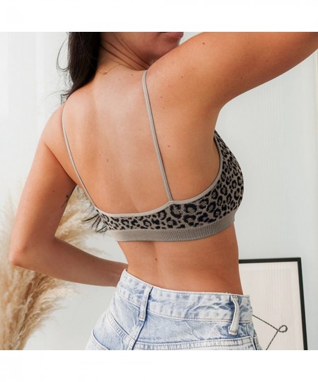 Y30 Vintage Lace Tanks Women Summer Patchwork Leopard Print Spaghetti Strap Vest Top Sexy Lady Seamless Sport Wear Camis $21....