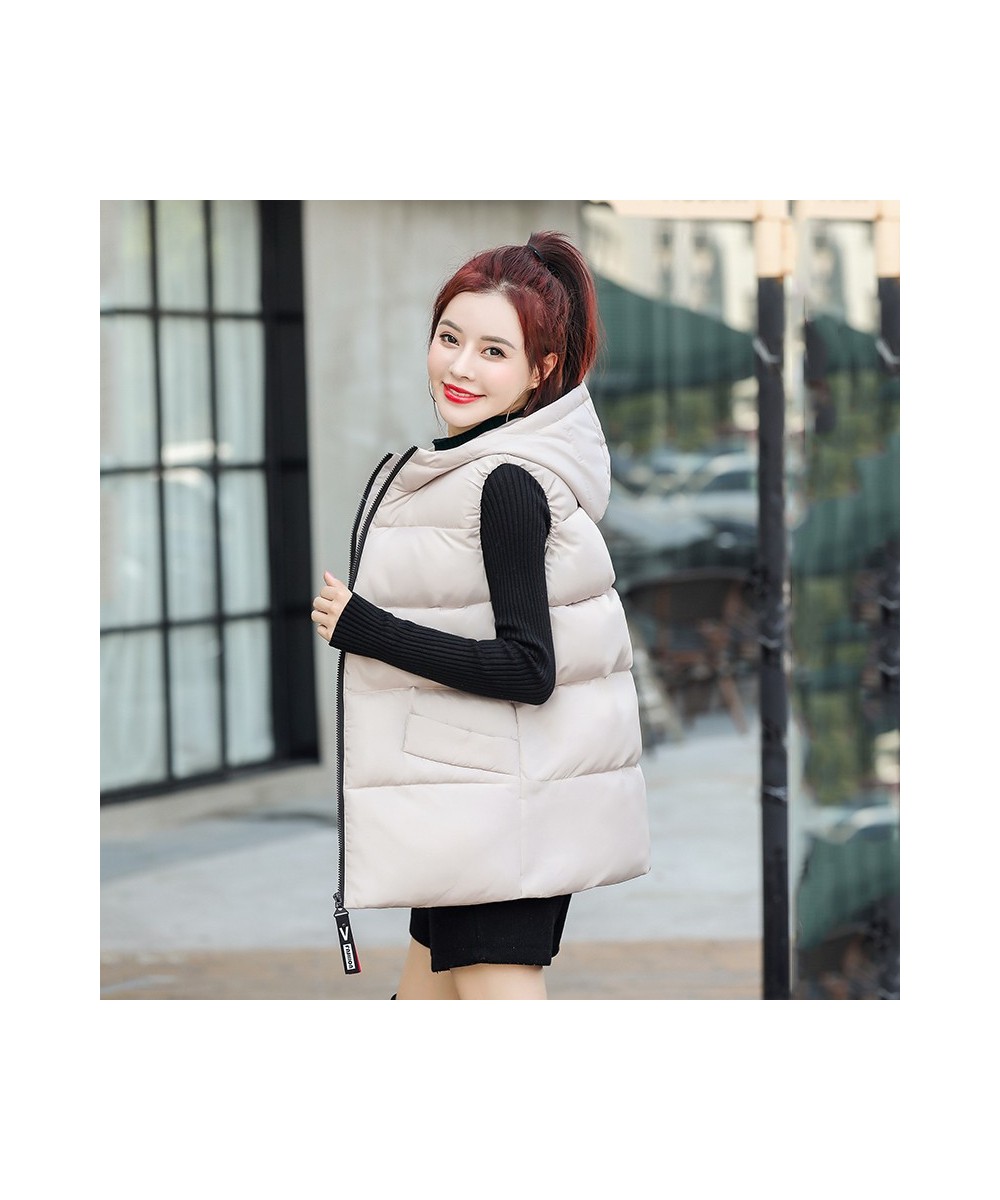 Winter Long Women's Vest Warm Solid Vest With Hood Sleeveless Jacket Woman Stand Collar Thick Casual Padded Vest Woman $53.59...