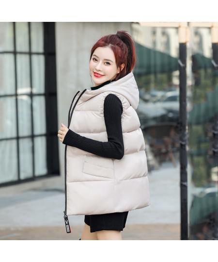 Winter Long Women's Vest Warm Solid Vest With Hood Sleeveless Jacket Woman Stand Collar Thick Casual Padded Vest Woman $53.59...