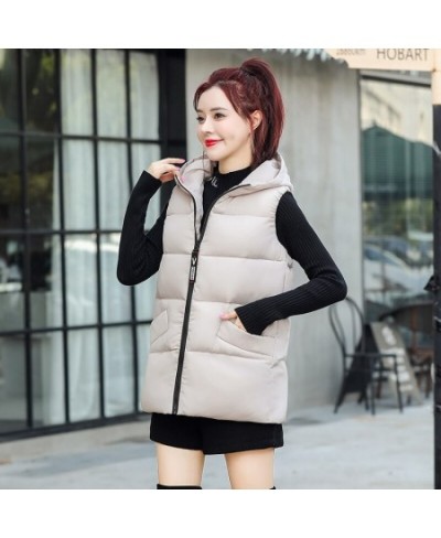 Winter Long Women's Vest Warm Solid Vest With Hood Sleeveless Jacket Woman Stand Collar Thick Casual Padded Vest Woman $53.59...