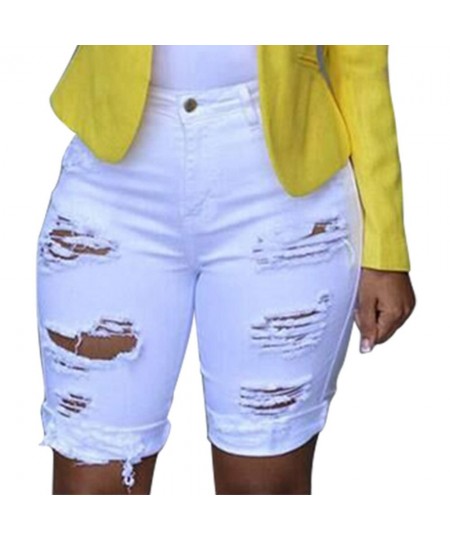 Women Elastic Destroyed Hole Short Pants Sexy Slim Fit Denim Shorts Ripped Jeans Sexy Streetwear Denim Shorts Ripped Jeans $2...