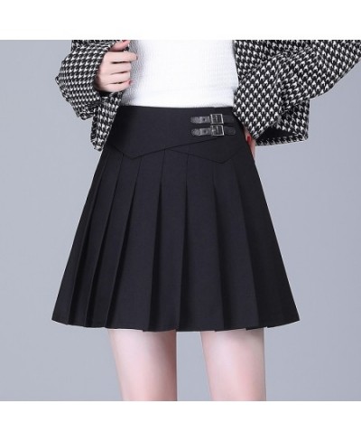 New Women Sexy Twill Fabric Mini Skirt Spring Summer High Waist Student Pleated Skirts Female Cute Sweet Cosplay Solid Skirt ...