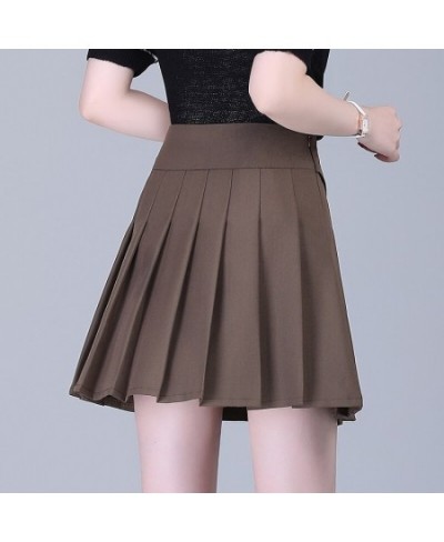 New Women Sexy Twill Fabric Mini Skirt Spring Summer High Waist Student Pleated Skirts Female Cute Sweet Cosplay Solid Skirt ...