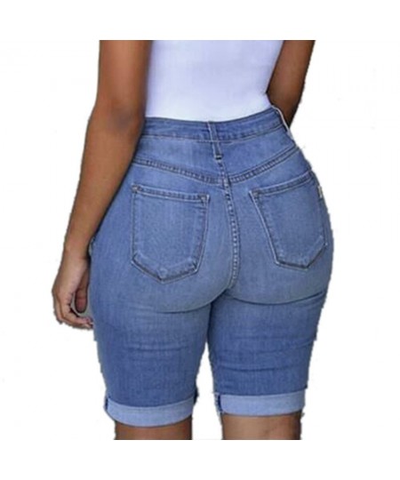 Women Elastic Destroyed Hole Short Pants Sexy Slim Fit Denim Shorts Ripped Jeans Sexy Streetwear Denim Shorts Ripped Jeans $2...