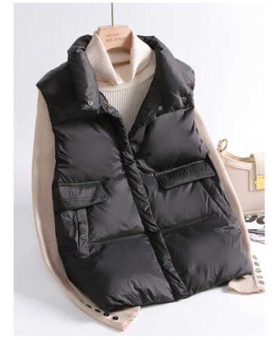 Autumn Winter Ultra Light Thin Duck Down Jacket Women Quilted Short Warm Basic Vest Casual Pocket Waistcoat $36.88 - Jackets ...