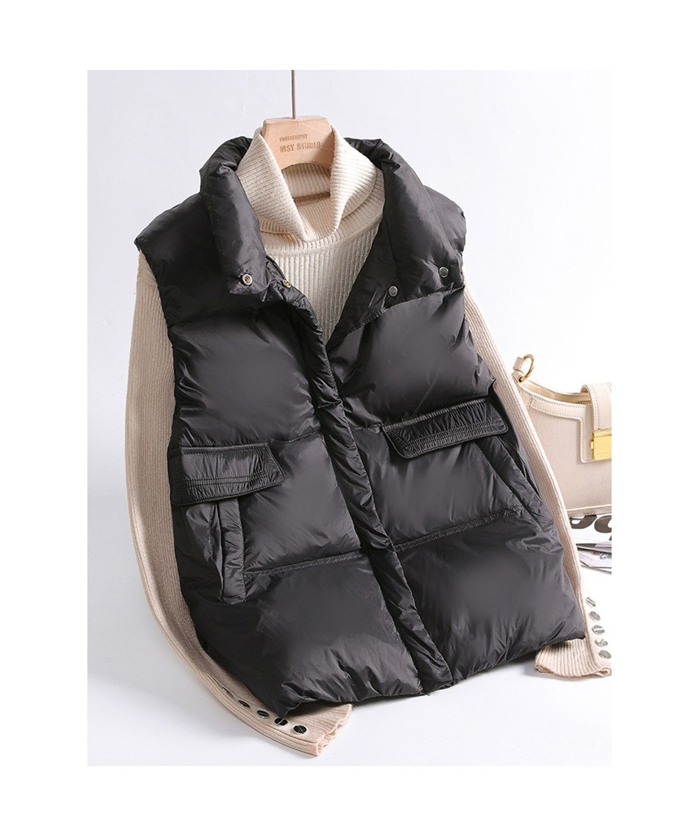 Autumn Winter Ultra Light Thin Duck Down Jacket Women Quilted Short Warm Basic Vest Casual Pocket Waistcoat $36.88 - Jackets ...