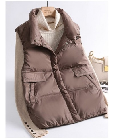 Autumn Winter Ultra Light Thin Duck Down Jacket Women Quilted Short Warm Basic Vest Casual Pocket Waistcoat $36.88 - Jackets ...