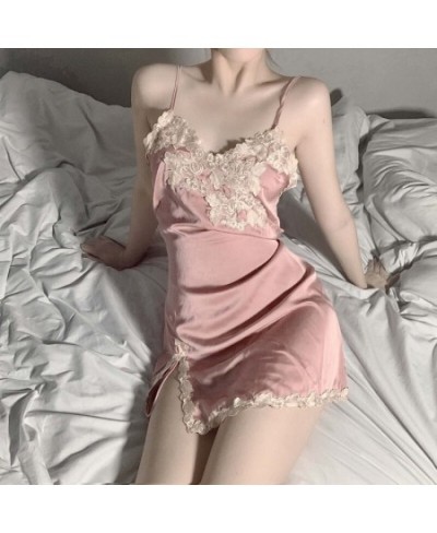 Sexy lace braces skirt women hot pajamas comfortable sleeping clothes colourful nightgown 5 colours $42.08 - Sleepwears