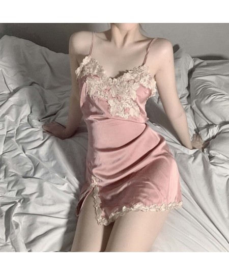 Sexy lace braces skirt women hot pajamas comfortable sleeping clothes colourful nightgown 5 colours $42.08 - Sleepwears