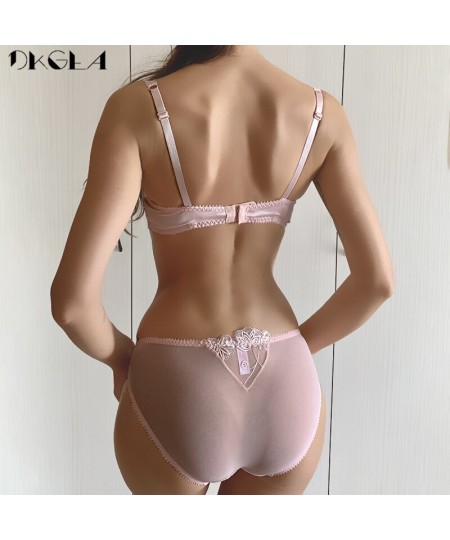 New Fashion Embroidery Lingerie Set Women Bras C D Cup Plus Size Underwear Set Sexy Black Transparent Bra and Panties Sets La...