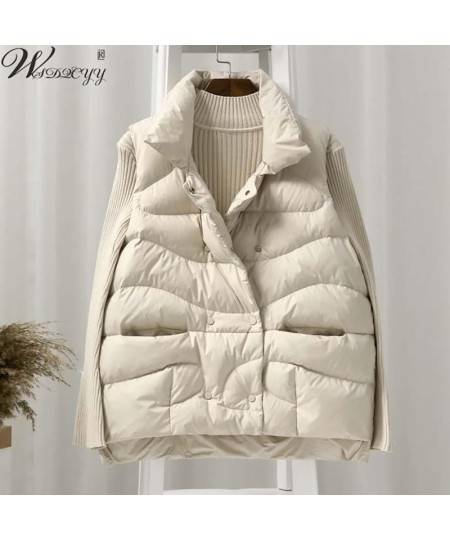 Sleeveless Down Jacket Women Autumn Winter Down Cotton Vest 2022 New Fashion Loose Thin Waistcoat Female Korean Sleeveless Co...