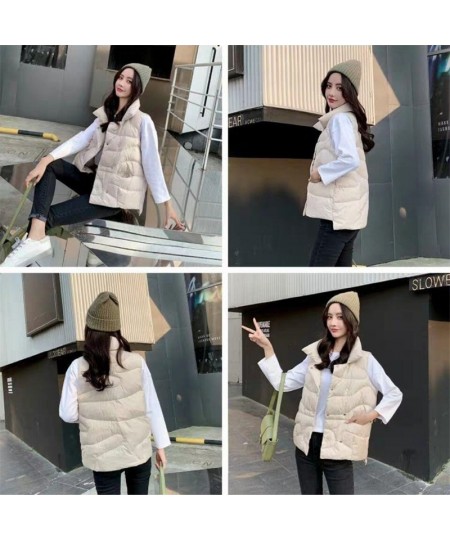 Sleeveless Down Jacket Women Autumn Winter Down Cotton Vest 2022 New Fashion Loose Thin Waistcoat Female Korean Sleeveless Co...