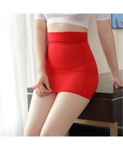 High Cut Tight Pencil Cute Skirt Ice Silk Smooth See Through Micro Mini Skirt Transparent Night Club Skirt High Waist F7 $13....