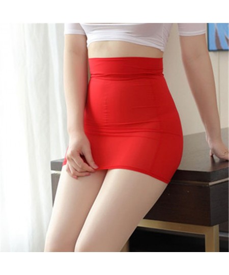 High Cut Tight Pencil Cute Skirt Ice Silk Smooth See Through Micro Mini Skirt Transparent Night Club Skirt High Waist F7 $13....