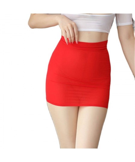 High Cut Tight Pencil Cute Skirt Ice Silk Smooth See Through Micro Mini Skirt Transparent Night Club Skirt High Waist F7 $13....