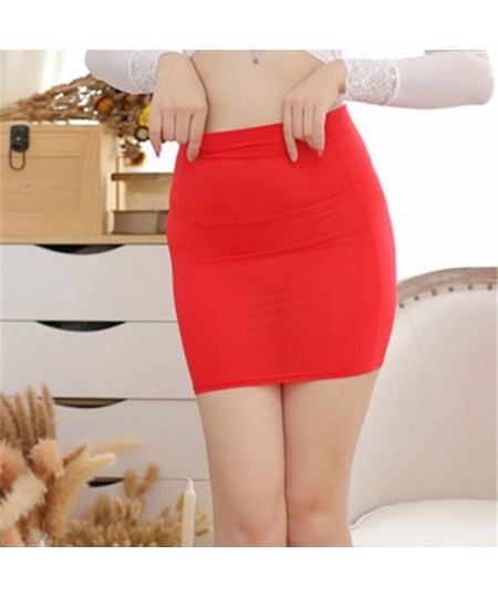 High Cut Tight Pencil Cute Skirt Ice Silk Smooth See Through Micro Mini Skirt Transparent Night Club Skirt High Waist F7 $13....