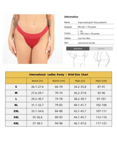 4-Layer LeakProof Menstrual Period Panties Women Period Panties Women Underwear Physiological Thong Underwear $15.13 - Underwear