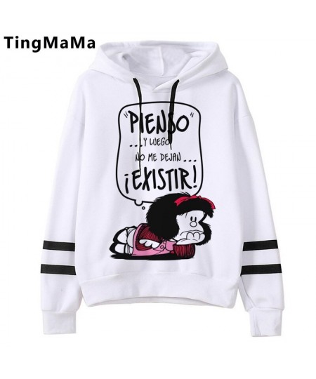 Mafalda Hoodies Female Korea Harajuku Printed Women Clothing Graphic Streetwear Unisex Cartoon Hip Hop Sweatshirts Female $26...