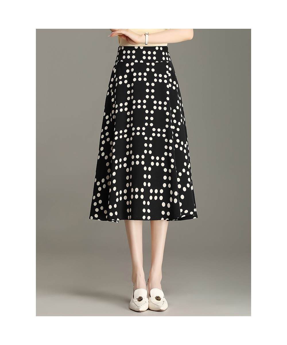 New 2023 Spring Summer Women's Pleated Skirt Sexy Big Hem S M L XL XXL XXXL Size Mid-Long Female Black Dot Skirt 6811 $60.86 ...