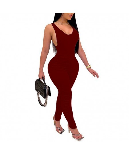 New Fashion Women Ladies Summer Sexy Casual Sleeveless Skinny Open Back Sleeveless Jumpsuits Black White Pink Red $33.51 - Ju...