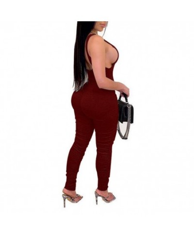 New Fashion Women Ladies Summer Sexy Casual Sleeveless Skinny Open Back Sleeveless Jumpsuits Black White Pink Red $33.51 - Ju...