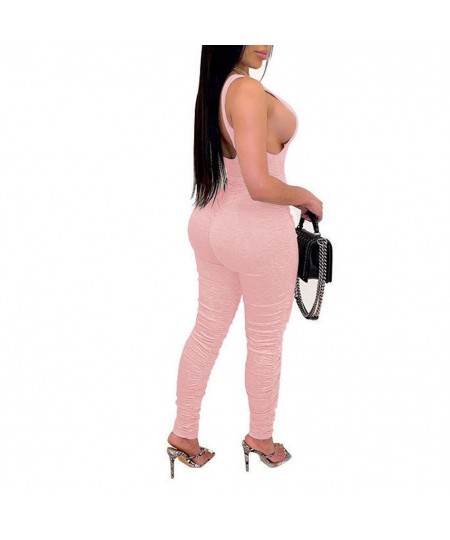 New Fashion Women Ladies Summer Sexy Casual Sleeveless Skinny Open Back Sleeveless Jumpsuits Black White Pink Red $33.51 - Ju...