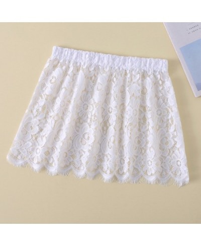 Women Eyelash Floral Lace Shirt Extender Adjustable Layered Faux Top Hem Lower Sweep Mini Skirt Half Slip Underskirt $19.70 -...