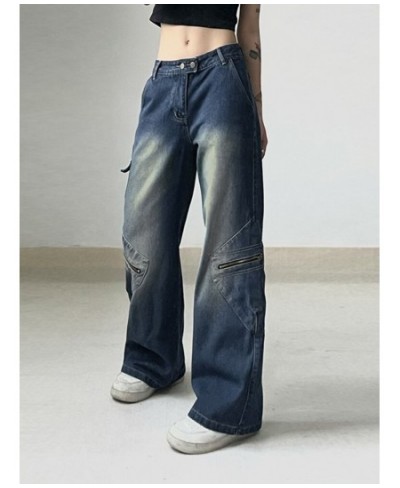 High Waisted Streetwear Baggy Jeans Fashion Chic Casual Tie Dye Bottoms Aesthetic 90s Straight Denim Trousers y2k $57.86 - Jeans