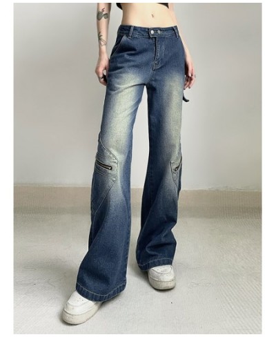 High Waisted Streetwear Baggy Jeans Fashion Chic Casual Tie Dye Bottoms Aesthetic 90s Straight Denim Trousers y2k $57.86 - Jeans