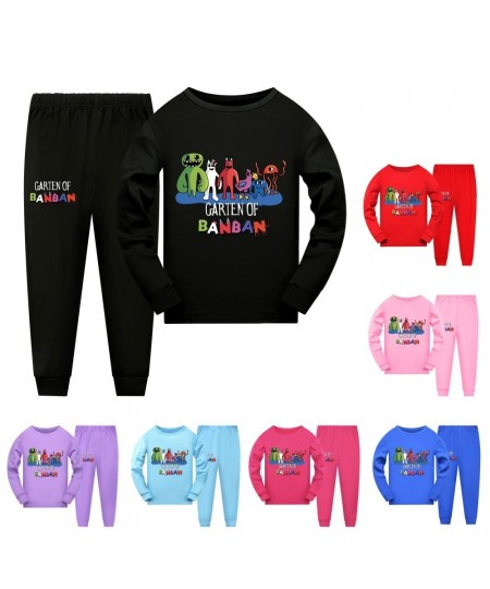 Anime Garden of banban Costume Kids Cartoon Pyjama Baby Girls Long Sleeve T Shirt Pants 2pcs Sets Teenager Boys Casaul $36.33...