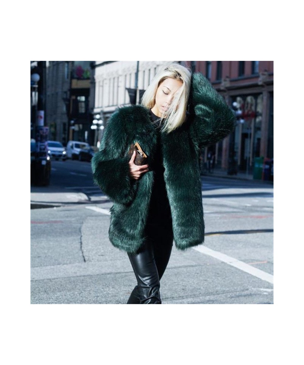 European Autumn And Winter Women Made Fur Coat Dark Green Fox fur Faux Fur In The Long Thin $95.14 - Jackets & Coats