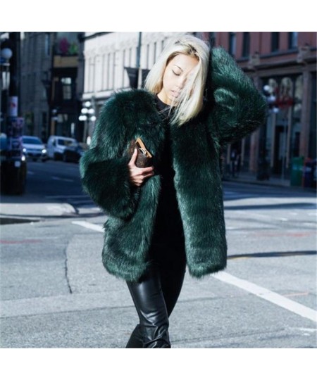 European Autumn And Winter Women Made Fur Coat Dark Green Fox fur Faux Fur In The Long Thin $95.14 - Jackets & Coats