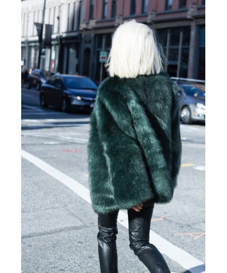 European Autumn And Winter Women Made Fur Coat Dark Green Fox fur Faux Fur In The Long Thin $95.14 - Jackets & Coats