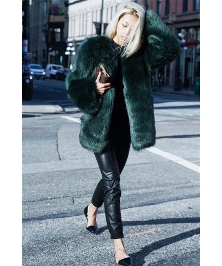 European Autumn And Winter Women Made Fur Coat Dark Green Fox fur Faux Fur In The Long Thin $95.14 - Jackets & Coats