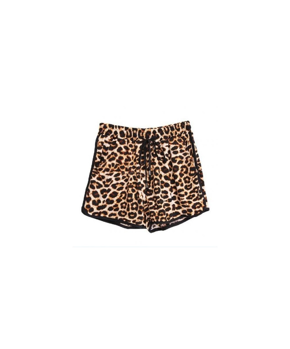 Women's shorts Fashion Summer High Quality Beach Party Leopard Print Women Elastic Drawstring Shorts pantalones cortos de muj...