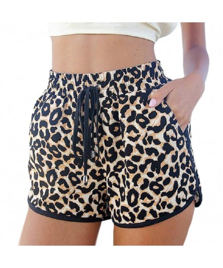 Women's shorts Fashion Summer High Quality Beach Party Leopard Print Women Elastic Drawstring Shorts pantalones cortos de muj...