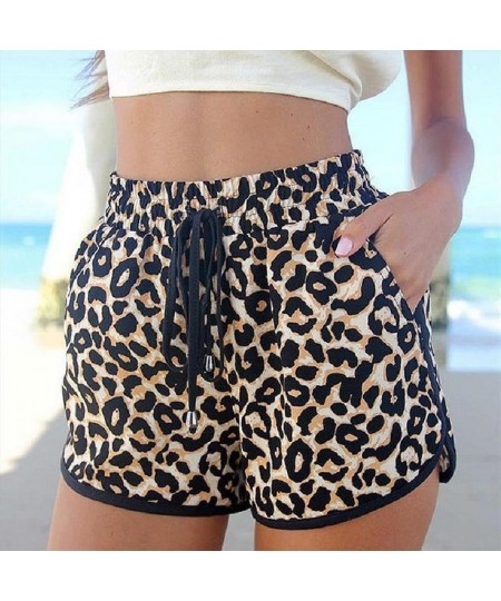 Women's shorts Fashion Summer High Quality Beach Party Leopard Print Women Elastic Drawstring Shorts pantalones cortos de muj...