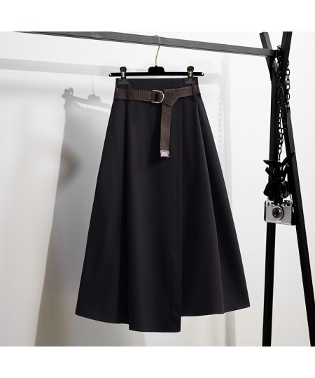 Asymmetrical Ladies Skirts 2023 Autumn Winter Skirts Sashes Loose Oversized Thick Female Skirts Mid-Long Skirts Clothing KE18...