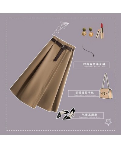 Asymmetrical Ladies Skirts 2023 Autumn Winter Skirts Sashes Loose Oversized Thick Female Skirts Mid-Long Skirts Clothing KE18...