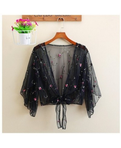 Women Long Sleeve Beach Cover Up Bathing Suit Swimsuit Floral Tops Cardigan Thin Coat Casual Party Outwear Blouse Cover Up $1...