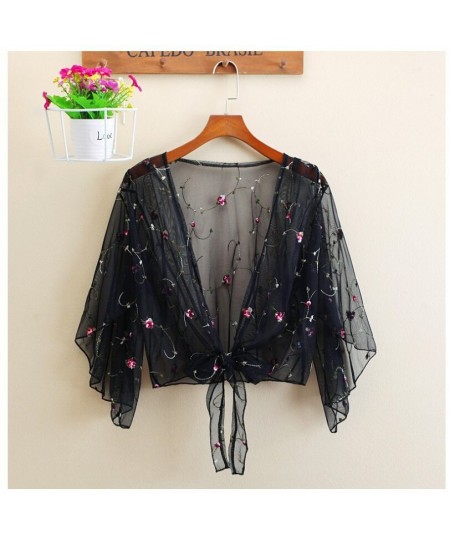 Women Long Sleeve Beach Cover Up Bathing Suit Swimsuit Floral Tops Cardigan Thin Coat Casual Party Outwear Blouse Cover Up $1...